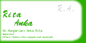 rita anka business card